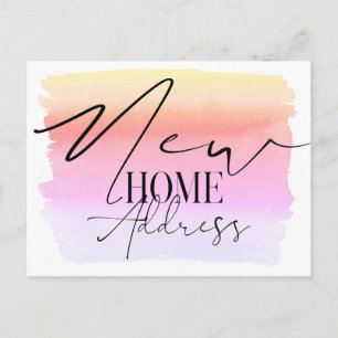 Carte Postale Nouvelle maison Aquarelle moderne Nouvelle adresse