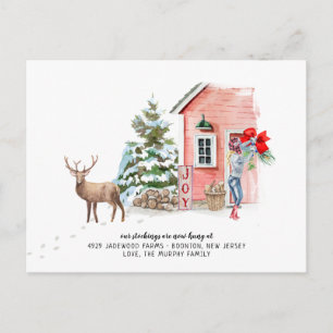 Carte Postale Nouvelle Maison Pour Les Fêtes Annonce De Déménage