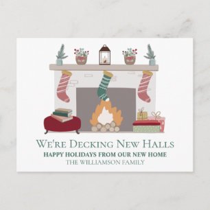 Carte Postale Nouvelle maison pour les fêtes   Cheminée et fixat