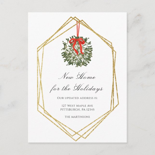 Carte Postale Nouvelle maison pour les fêtes Noël Adresse Change (Devant)