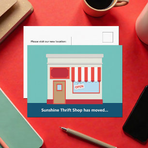 Carte Postale Nouvelle ouverture ou déplacement d'une Boutique