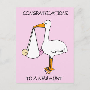 Carte Postale Nouvelle tante Félicitations à une petite fille