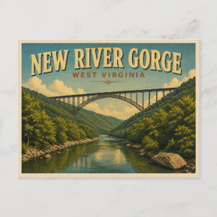 Carte Postale Nouvelle Voyage de la Gorge de la Rivière Vintage