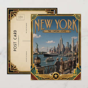 Carte Postale Nouvelle York Art Déco d'époque Âge d'or