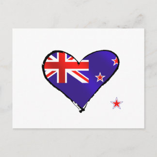 Carte Postale Nouvelle-Zélande amour drapeau