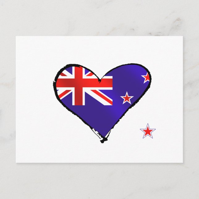 Carte Postale Nouvelle-Zélande amour drapeau (Devant)