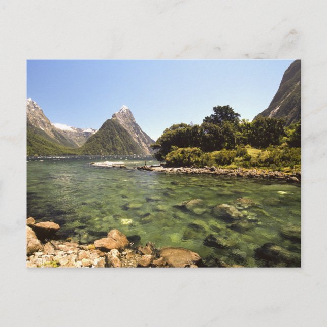 Carte Postale Nouvelle-Zélande, Miter Peak & Bowen River entrant (Devant)