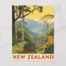 Nouvelle-Zélande Montagnes alpines & Lac Vintage v