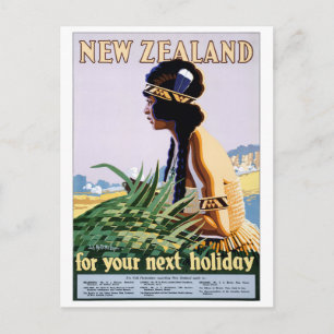 Carte Postale Nouvelle-Zélande Poster Vintage voyage restauré