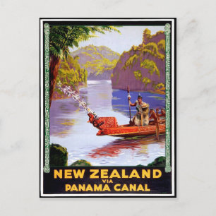 Carte Postale Nouvelle-Zélande via canal de Panama, personnes su