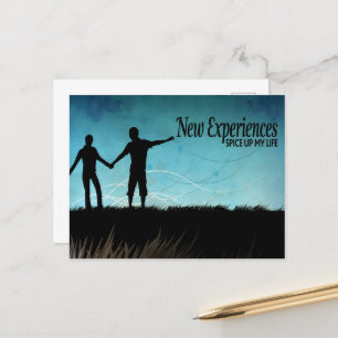 Carte Postale "Nouvelles expériences" Motivation Affirmation