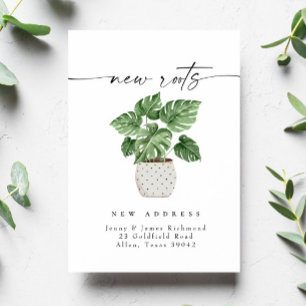 Carte Postale Nouvelles Racines Nous avons déménagé Nouvelle Car