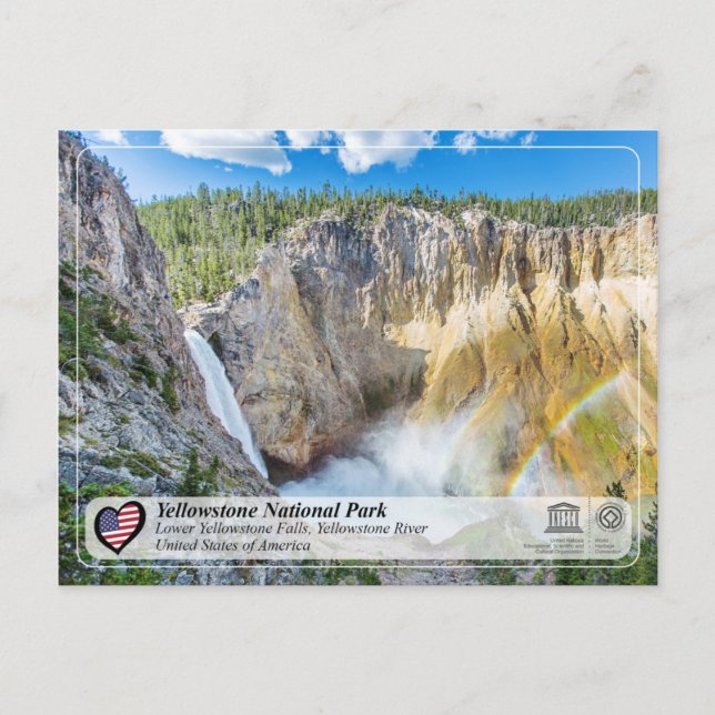 Carte Postale NP de Yellowstone - Chutes de Lower Yellowstone (Devant)