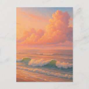 Carte Postale Nuage de mer au coucher du soleil - Style de peint