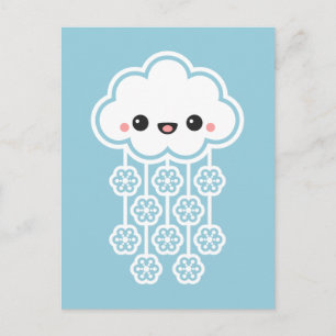 Carte Postale Nuage de neige mignon