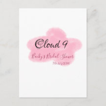 Nuage neuf rouge pastel baby shower namedate
