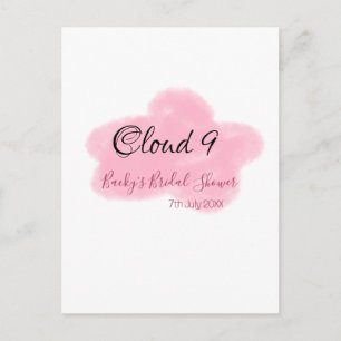 Carte Postale Nuage neuf rouge pastel shower de mariage nommédat