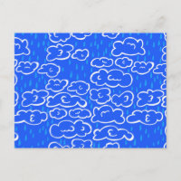 Nuages colorés Pluie Bleu Motif