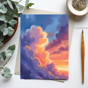 Carte Postale Nuages de coucher de soleil   Peinture de ciel à l