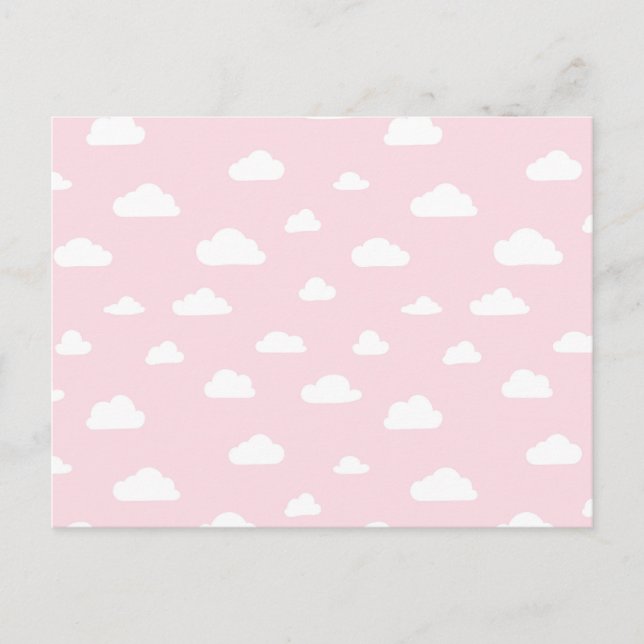 Carte Postale Nuages de dessin blanc sur Motif Arrière - plan ro (Devant)