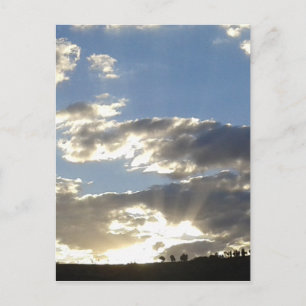 Carte Postale Nuages dorés de coucher de soleil