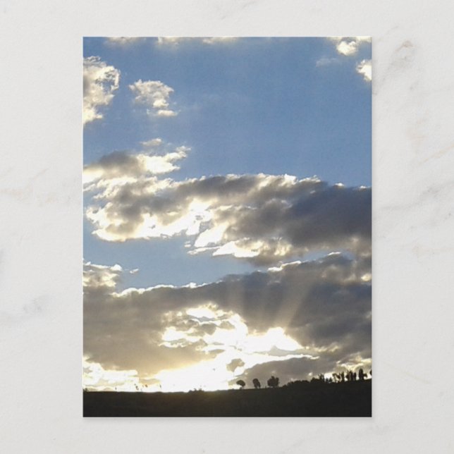 Carte Postale Nuages dorés de coucher de soleil (Devant)