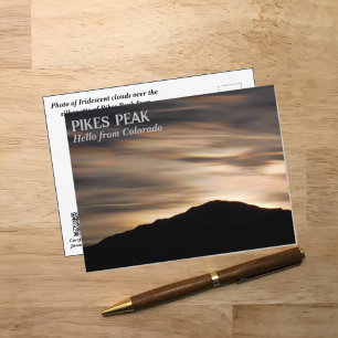 Carte Postale Nuages Iridescents sur Pikes Peak Silhouette Post