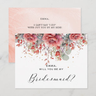 Carte Postale Nuance de rose pêche blush   Demoiselle d'honneur 