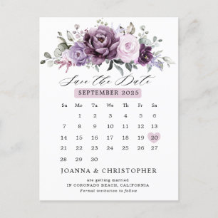 Carte Postale Nuances de Dusty Purple Calendrier Enregistrer la 
