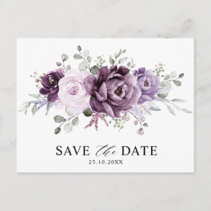 Carte Postale Nuances de pourpre foncé fleurs florales Enregistr