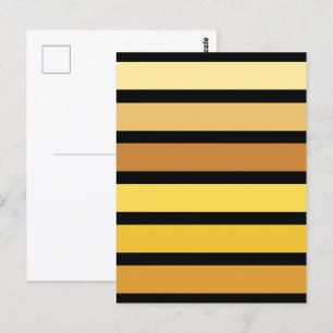 Carte Postale Nuances de rayures jaune doré sur fond noir