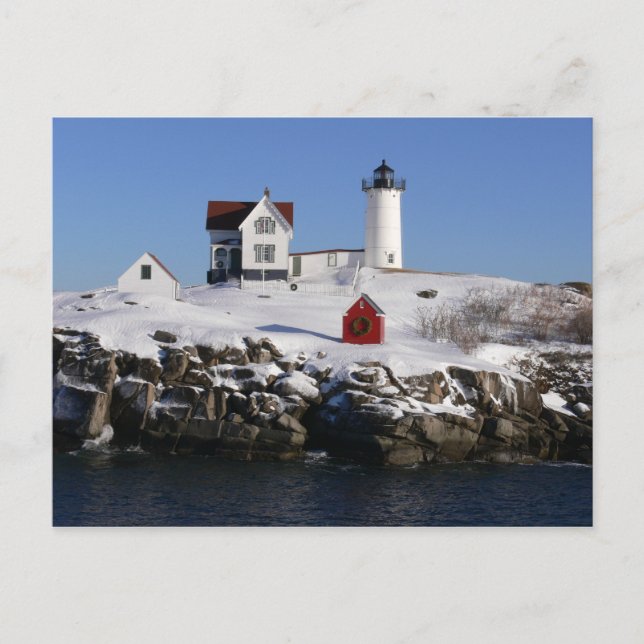 Carte Postale Nubble Lighthouse en hiver (Devant)