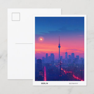 Carte Postale Nuit à Berlin Allemagne Voyage