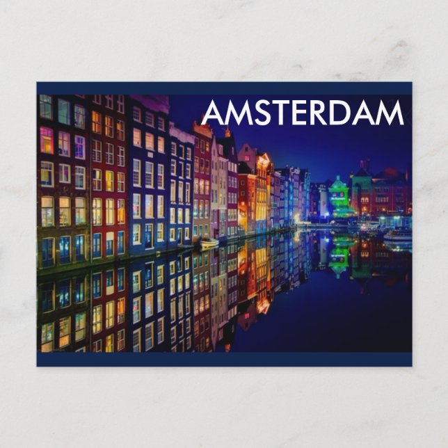 CARTE POSTALE NUIT AMSTERDAM (Devant)