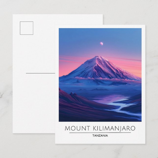 Carte Postale Nuit au Mont Kilimandjaro Tanzanie Voyage (Devant / Derrière)