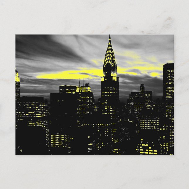 Carte Postale Nuit bleue à New York (Devant)