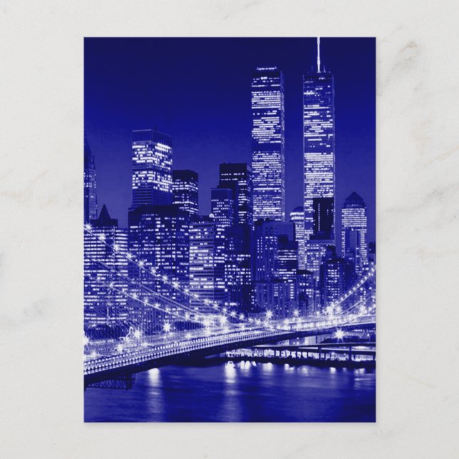 Carte Postale Nuit bleue à New York (Devant)