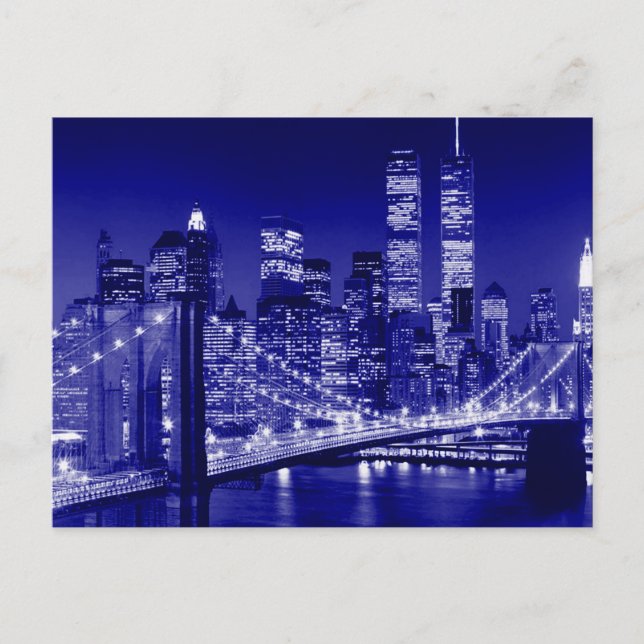 Carte Postale Nuit bleue à New York (Devant)