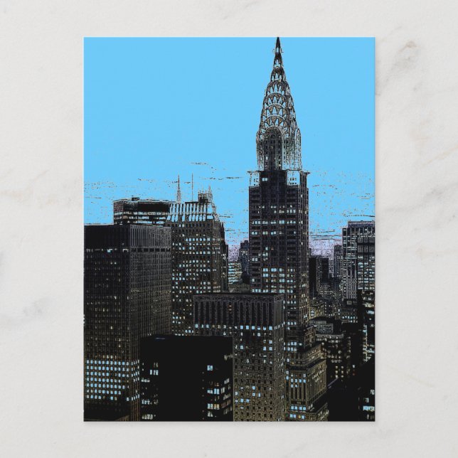 Carte Postale Nuit bleue à New York (Devant)