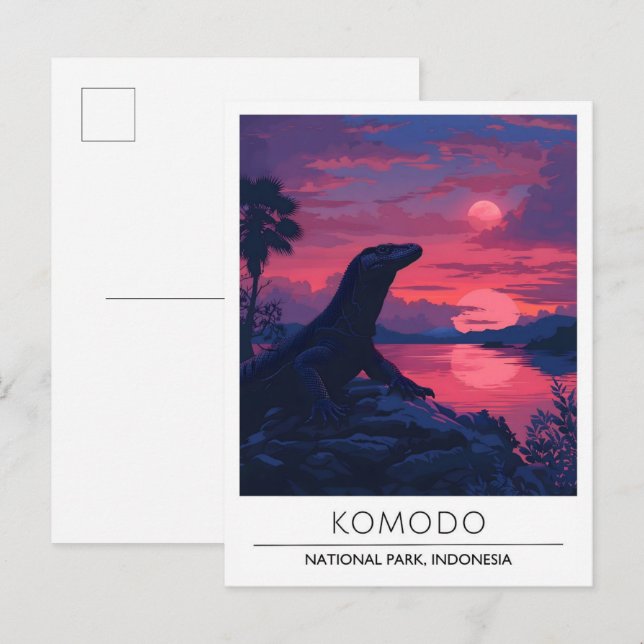 Carte Postale Nuit dans le parc national de Komodo Indonésie Voy (Devant / Derrière)