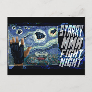 Carte Postale Nuit de combat MIXED MARTIAL ART étoilée