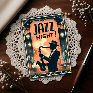 Carte Postale Nuit de Jazz à la Nouvelle-Orléans – Art Vintage 