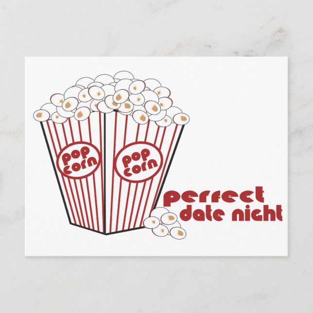 Carte Postale Nuit de la date Popcorn (Devant)