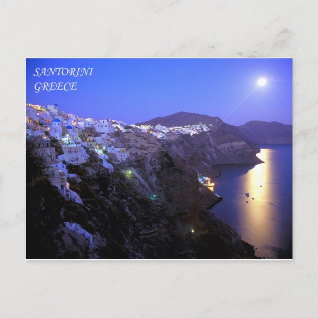 CARTE POSTALE NUIT DE SANTORINI (Devant)