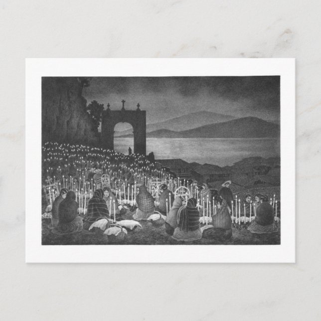 Carte Postale Nuit des morts. Janitzio, Mexique. c. 1958 (Devant)