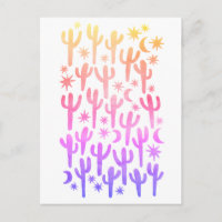 Nuit Désert Saguaro Cactus Coucher de soleil Aquar