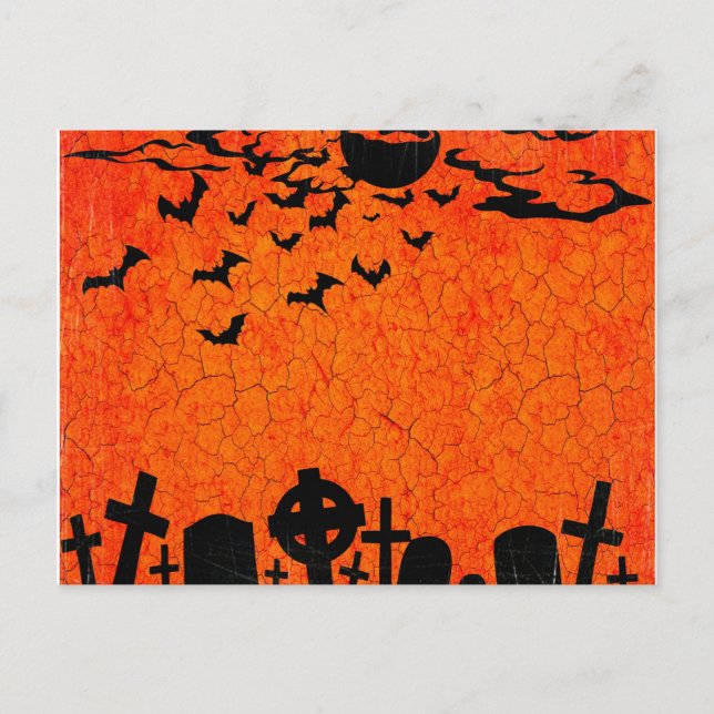 Carte Postale Nuit d'Halloween effrayante (Devant)