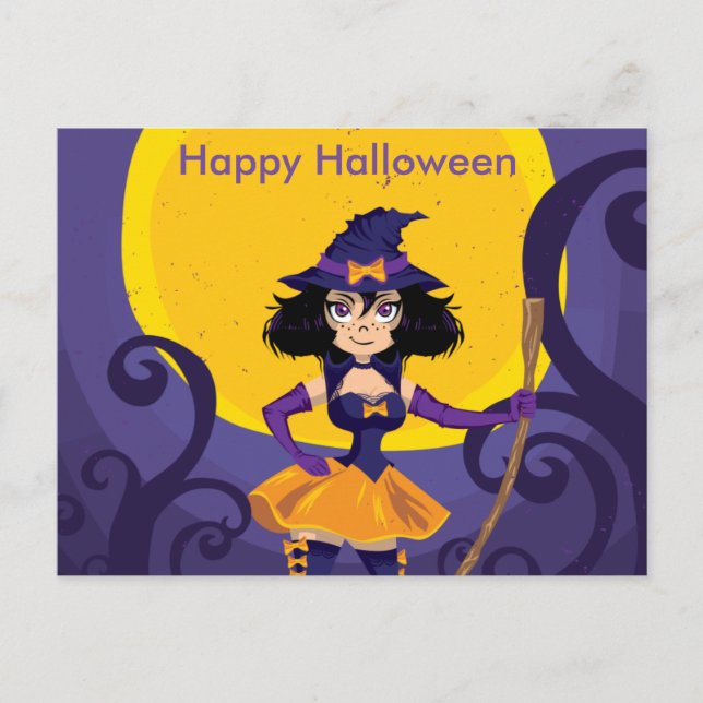 Carte Postale Nuit d'Halloween effrayante (Devant)