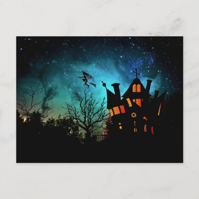 Carte Postale Nuit d'Halloween effrayante (Devant)