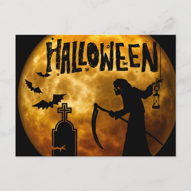 Carte Postale Nuit d'Halloween effrayante (Devant)